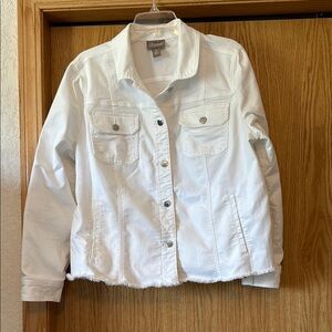 Chico's White Denim Jacket for Women - Size 3 (XL)